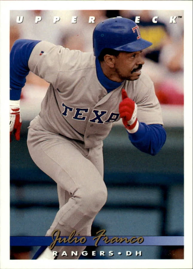1993 Upper Deck Julio Franco Baseball Card #656