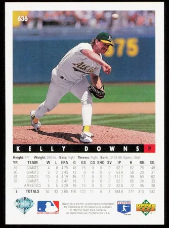 1993 Upper Deck Kelly Downs Baseball Card #636
