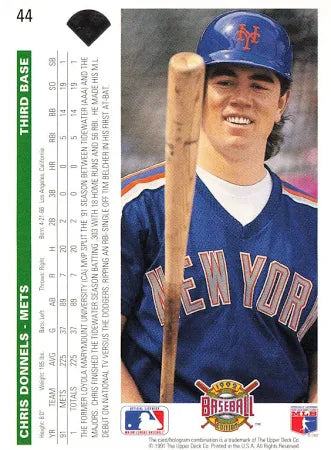 1992 Upper Deck Chris Donnels Baseball Card #44