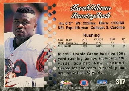 1993 Pacific Harold Green Football Card #317
