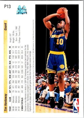 1993 Upper Deck Tim Hardaway Basketball Card #P13