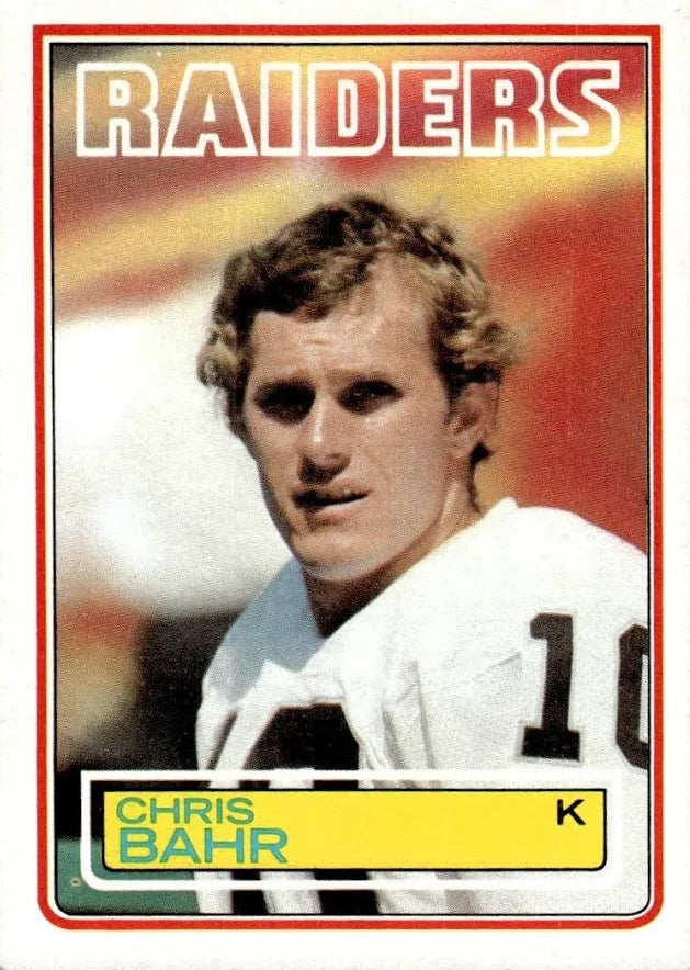 1983 Topps Chris Bahr Football Card #296