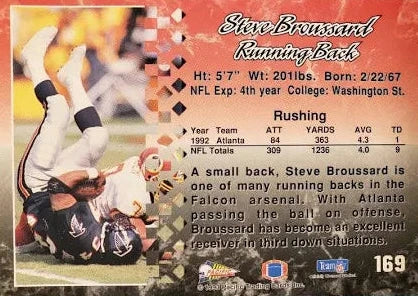 1993 Pacific Steve Broussard Football Card #169