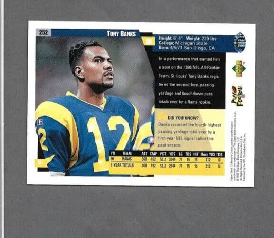 1997 Upper Deck Tony Banks Football Card #252