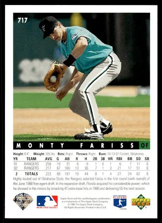 1993 Upper Deck Monty Fariss Baseball Card #717