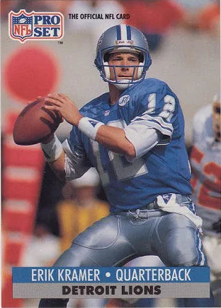 1991 NFL Pro Set Erik Kramer Football Card #824