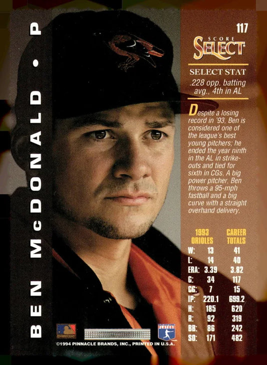 1994 Score Select Ben McDonald Baseball Card #117