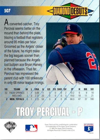 1993 Upper Deck Troy Percival Baseball Card #507