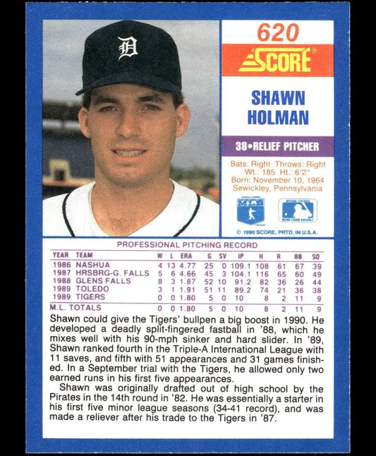 1990 Score Shawn Holman Baseball Card #620
