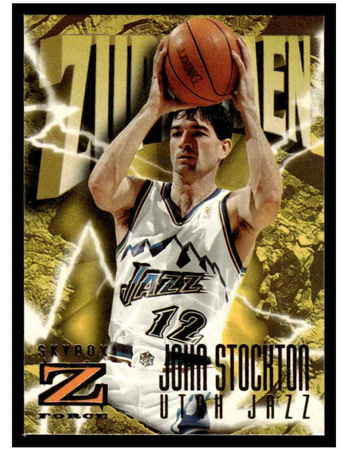 1997 Skybox Z Force John Stockton Basketball Card #196
