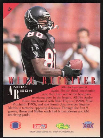 1994 Classic Andre Rison Football Card #4