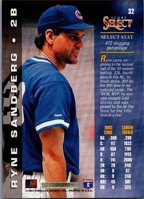 1994 Score Select Ryne Sandberg Baseball Card #32