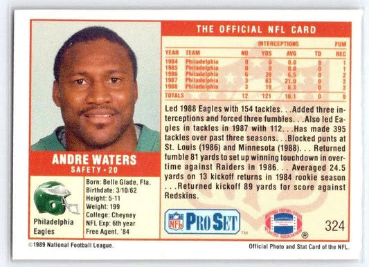 1989 NFL Pro Set Andre Waters Football Card #324