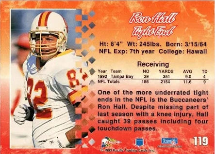1993 Pacific Ron Hall Football Card #119