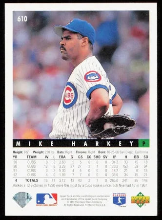 1993 Upper Deck Mike Harkey Baseball Card #610