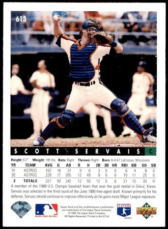 1993 Upper Deck Scott Servais Baseball Card #613