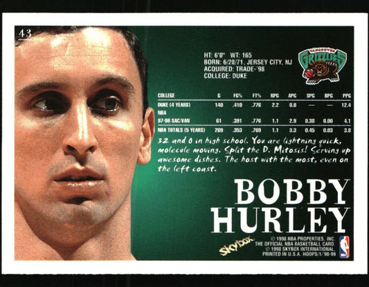 1998 Skybox Bobby Hurley Basketball Card #43