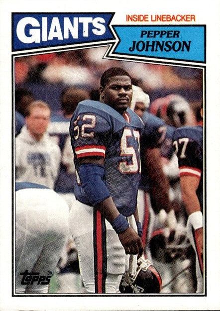 1987 Topps Pepper Johnson Football Card #28