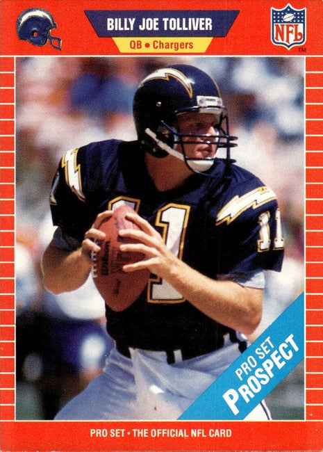 1989 NFL Pro Set Billy Joe Tolliver Baseball Card #536