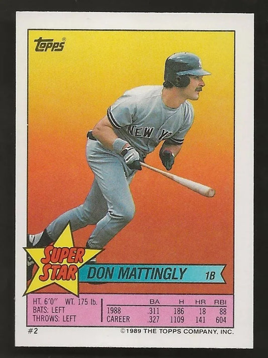 1989 Topps Super Star Don Mattingly Baseball Card #2