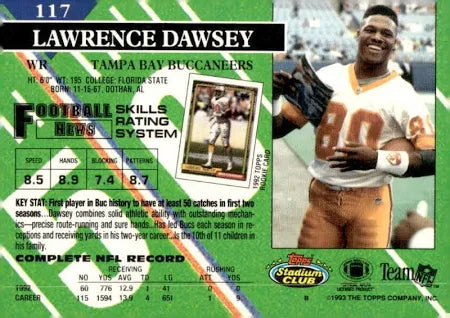1993 Pacific Lawrence Dawsey Football Card #117