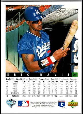 1993 Upper Deck Eric Davis Baseball Card #595