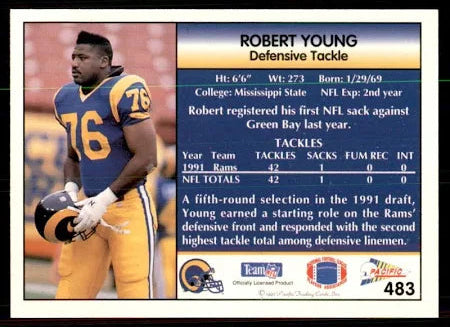 1992 Pacific Robert Young Football Card #483