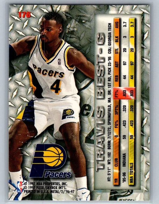 1997 Fleer Metal Travis Best Basketball Card #176