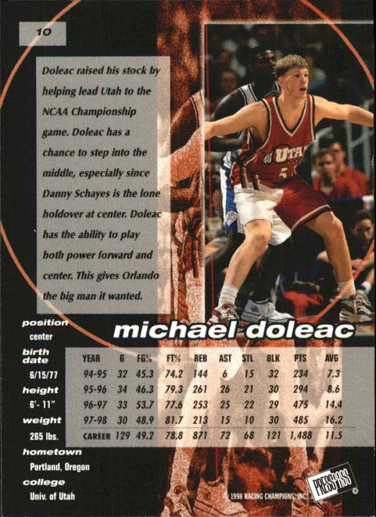 1998 Press Pass Double Threat Michael Doleac Basketball Card #10