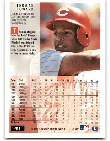 1993 Fleer Thomas Howard Baseball Card #411