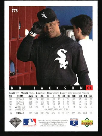 1993 Upper Deck Bo Jackson Baseball Card #775