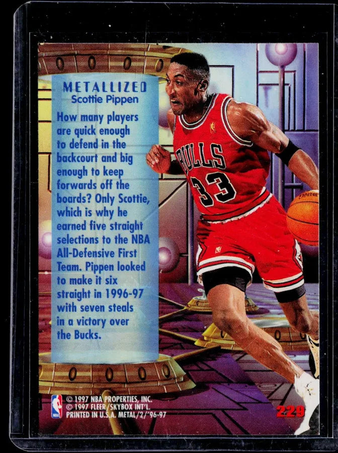 1997 Fleer Metal Metallized Scottie Pippen Basketball Card #229