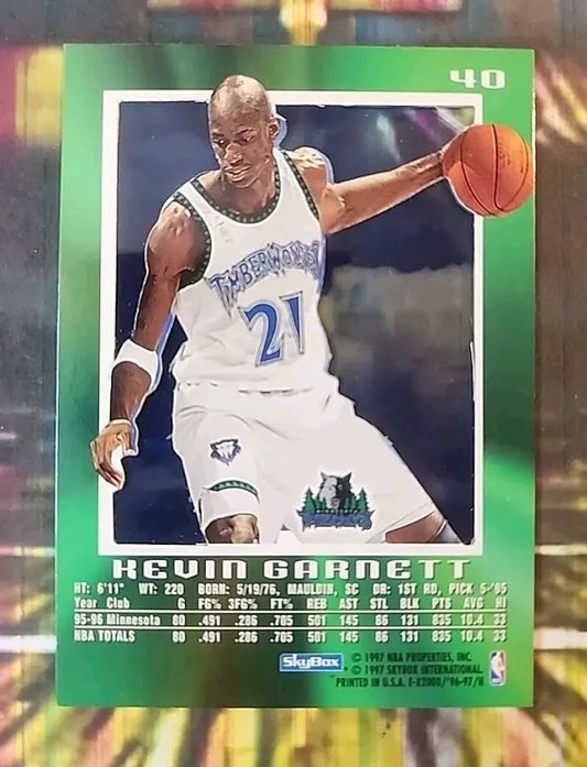 1997 Skybox E X 2000 Kevin Garnett Basketball Card #40