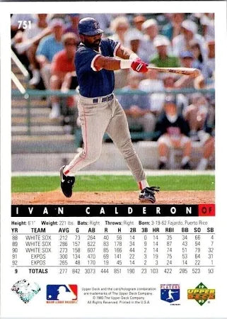 1993 Upper Deck Ivan Calderon Baseball Card #751