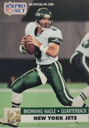 1991 NFL Pro Set Browning Nagle Football Card #763