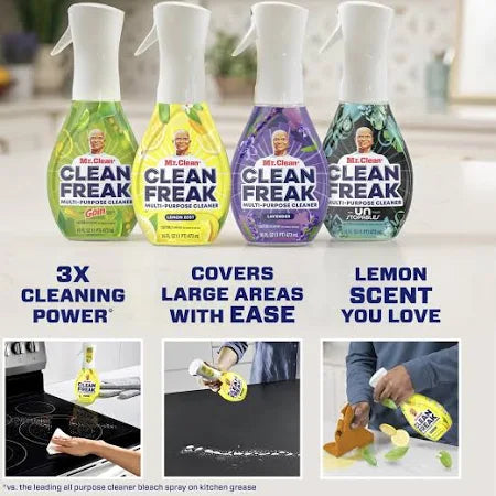 Mr. Clean Clean Freak Multi Surface Cleaning Spray, Deep Cleaning Mist Starter Kit and Refill Bundle, Unstopables Fresh Scent, 64 fl oz Cleaning Supplies #416252
