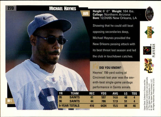 1997 Upper Deck Michael Haynes Football Card #273