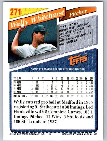 1993 Topps Wally Whitehurst Baseball Card #271