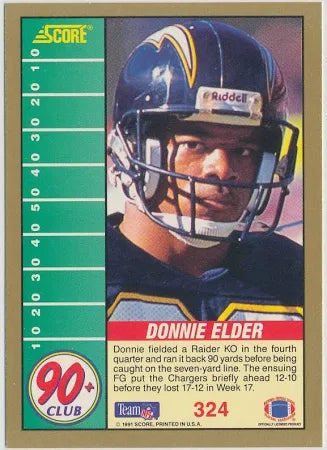 1991 Score Donnie Elder Football Card #324