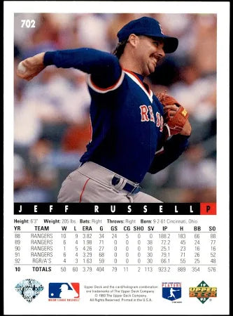 1993 Upper Deck Jeff Russell Baseball Card #702