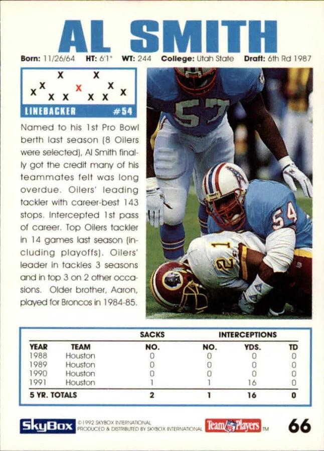 1992 Skybox Al Smith Football Card #66