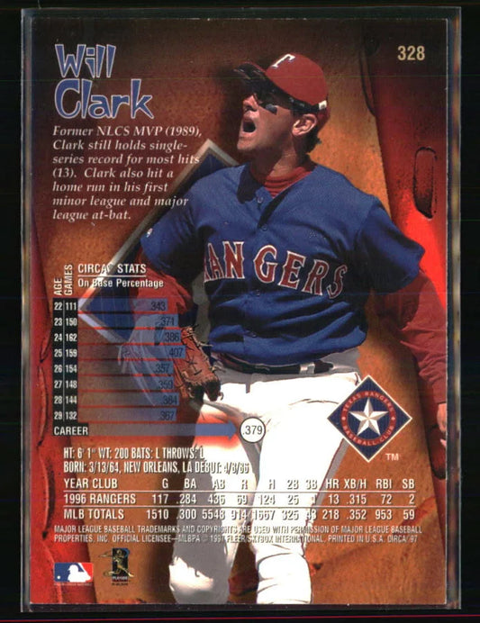 1997 Fleer Will Clark Baseball Card #328