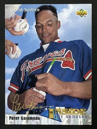 1993 Upper Deck Peter Gammons Inside the Numbers David Justice Baseball Card #460