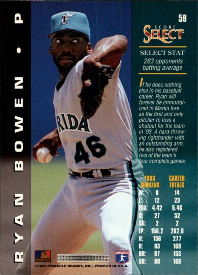 1994 Score Select Ryan Bowen Baseball Card #59