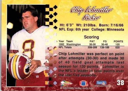 1993 Pacific Chip Lohmiller Football Card #38