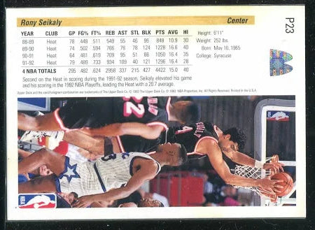 1993 Upper Deck Rony Seilkaly Basketball Card #P23
