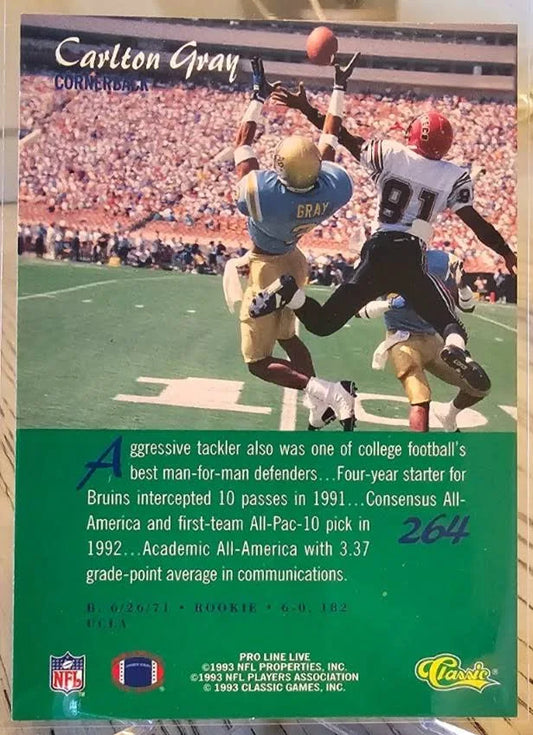 1983 Classic Pro Line Live Carlton Gray Football Card #264